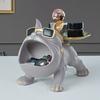 1 French Bulldog Artwork, Scandinavian Style Animal Statue Storage Tray for Candy Snacks Coins Fruit Jewelry Storage