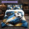 Argentina Football Pattern 3 Pieces Bedding Set Soft Microfiber Duvet Cover with Pillow Cases for Bedroom