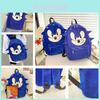 Sac à dos mignon pour enfant Sonic, Grand et résistant, Imperméable, Respirant, Avec bretelles en forme d'arc, Bleu