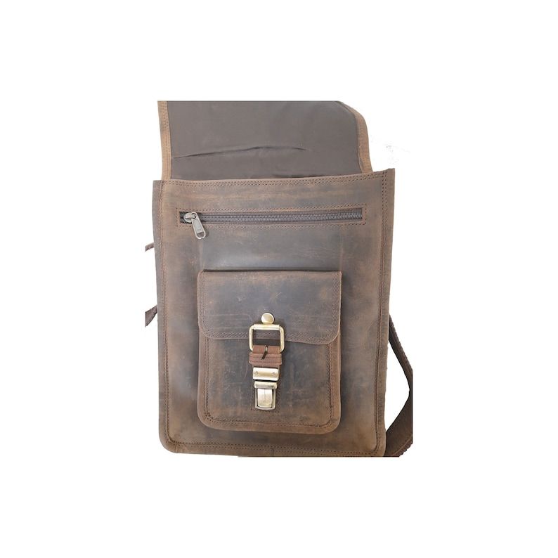 Leather Sturdy Leather Satchel iPad Messenger Bag for Men and Women