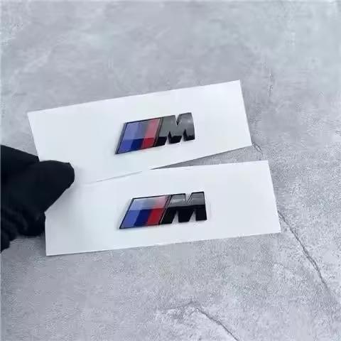 BBKT7 1PCS Sport Black Silver Replacement Rear Trunk Emblem Badge For BMW M ABS Logo Side Label Sports Displacement M badge Sticker