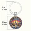 Paris Dusk Scene Keychain With Glass Alloy Pendant For Gift And Decor