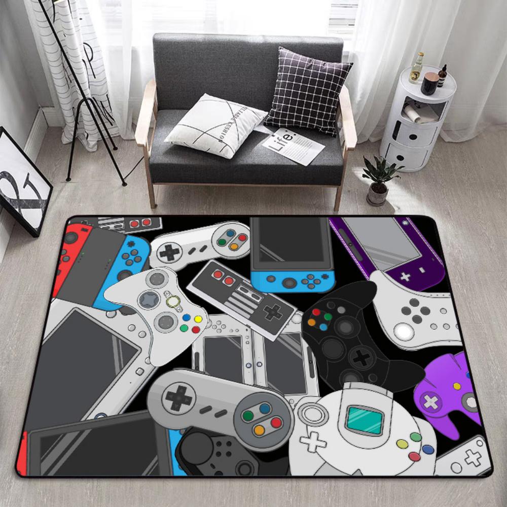 New Gaming Controller Carpet for Living Room Sofa Decor Rug Man's Cave Game Room Chair Floor Mat Bedroom Bedside Soft Rug Gifts