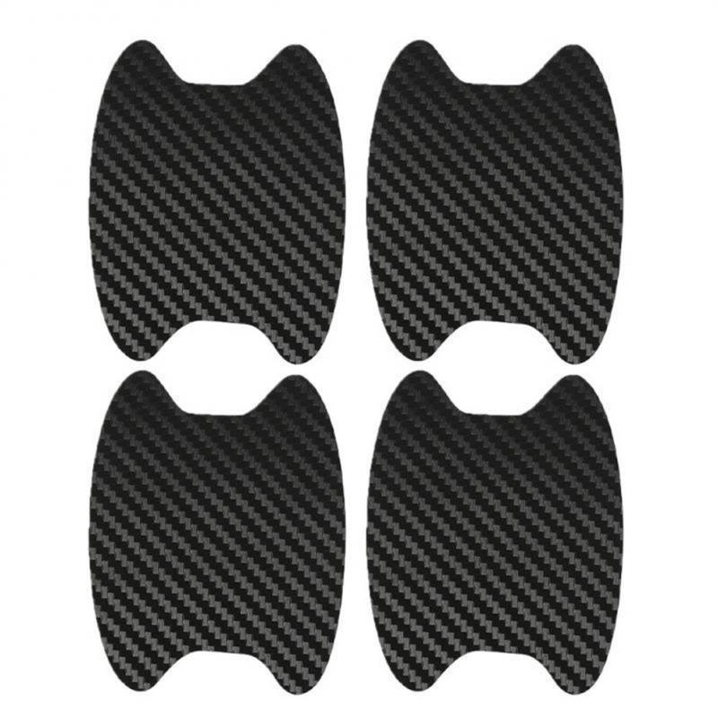 4pcs/Set Carbon Fiber Car Door Handle Cup Bowl Sticker Anti-Scratch Protective Cover Stickers Auto Exterior Styling Accessories