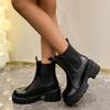 2024 Autumn and Winter New Thick-soled Heightening Martin Boots Women's British Style Small High-heeled Muffin Chelsea Short Boots