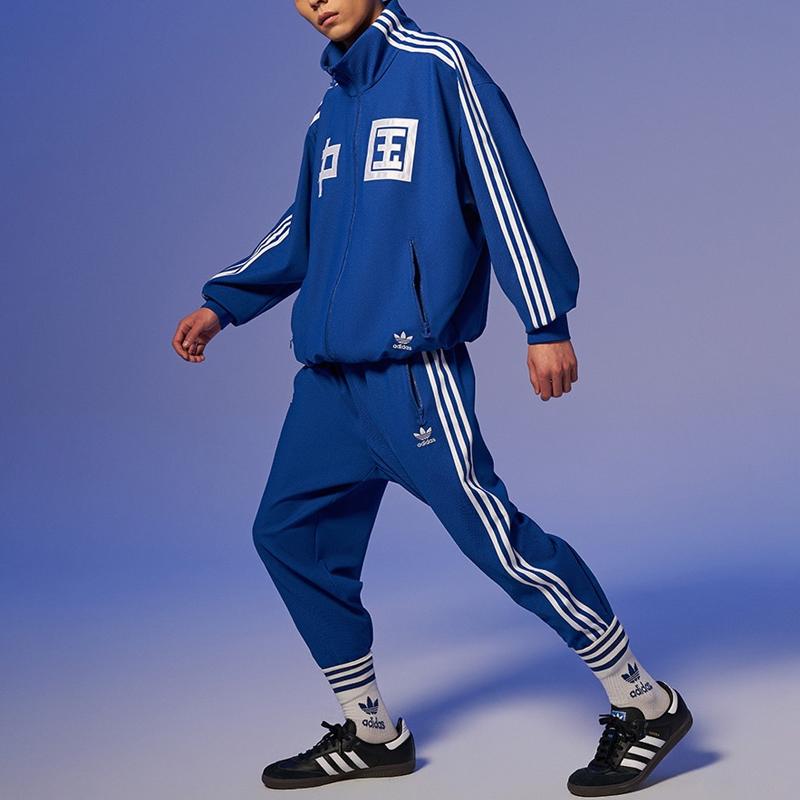 Adidas Originals Trefoil Three-Stripe Colorblock Jacket Unisex Top Collegiate-Blue IT4482