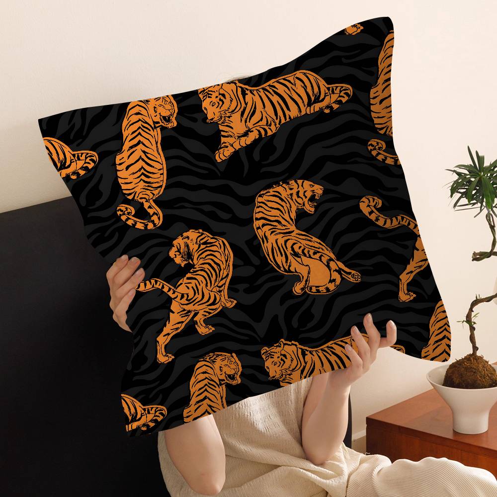 Animal Style Tiger Cushion Case Autumn Jungle Pillow Anime Pillow Sofa Bed Head Pillow Cover Cushion Cover 45x45 cm Fashion