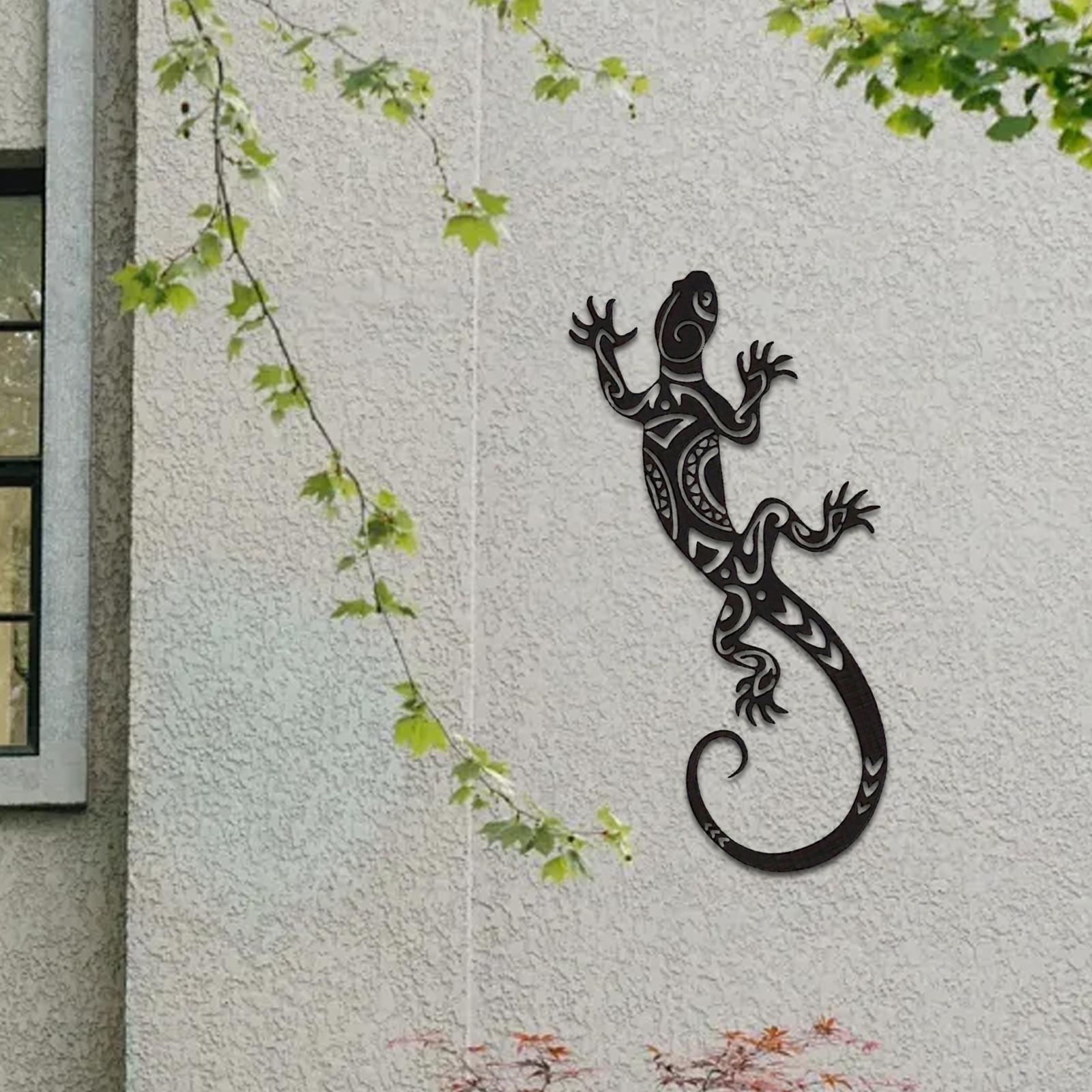 Металлический Геккон Настенное Украшение Настенное Искусство Скульптура Модный Реалистичный Рептилия