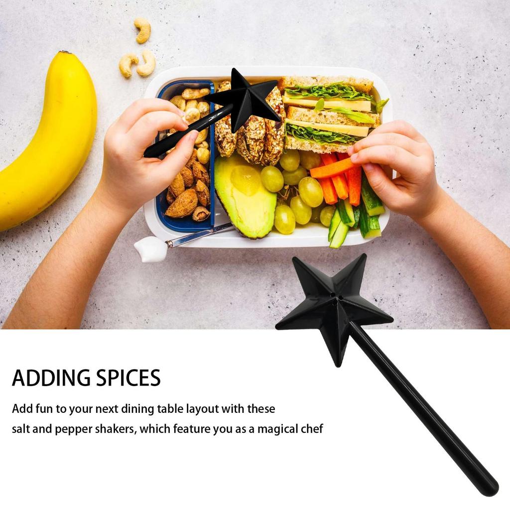 Salt Shakers for Kitchen Cooking Salt Shaker Star Wand Dispenser Refillable Dishwasher-Safe Seasoning Dispenser for Cooking Meal