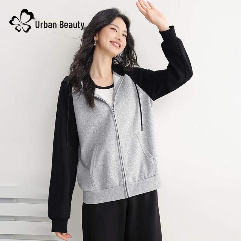 

Women s American Retro Raglan Hooded Cardigan Jacket 2XL