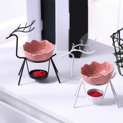 Stainless Steel Deer Incense Burner Candle Holder Aroma Burner Essential Oil Lamp Living Room Decoration New Year Ornaments