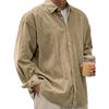 Men's Corduroy Shirt Jacket, Long Sleeve Loose Fit Trendy Heavyweight Overshirt, Casual Outerwear