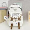 Cute Color Blocked Letter Printed Student Leisure Backpack With Pendant Plush