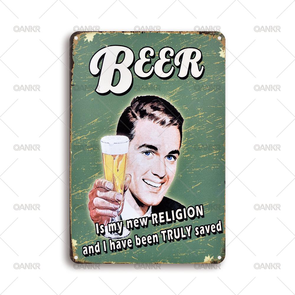 

Vintage Art Beer Poster Metal Tin Sign Beer Man Posters Metal Signs for Man Cave Pub Bar Home Wall Decor Plaque 20x30cm（7.8x11.8inch）