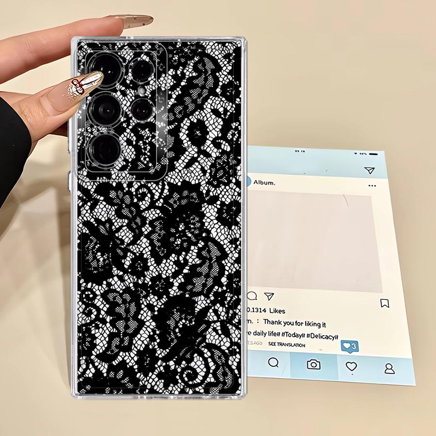 Case for Samsung Galaxy S24 Note 20 Ultra 10 S25 Edge S22 FE S23 Ultra S26 S21 S20 Plus Phone Cover Sexy Lace