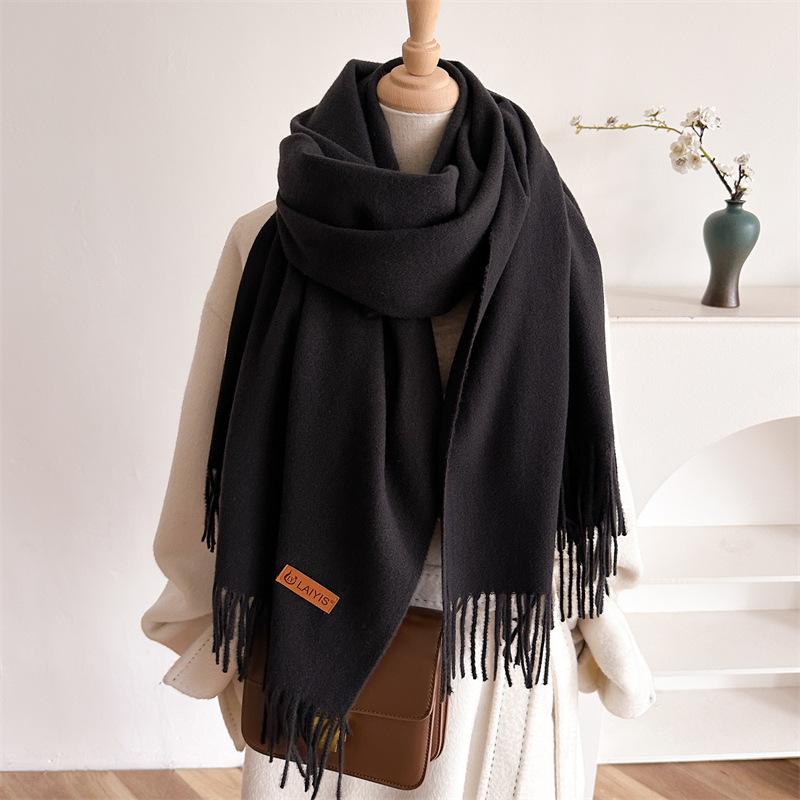 Autumn And Winter  Cashmere Scarf For Women, Solid Color Warm Shawl, Fashion Tassel Scarf, Versatile Scarf