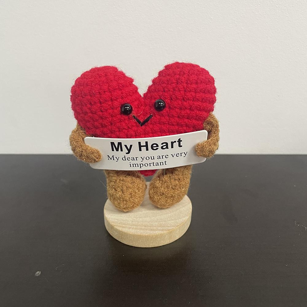 New Handmade Knitting Panda Doll With Card Ornament Home Decoration Mini Funny Positive Potatoes Room Decor Christams Gifts