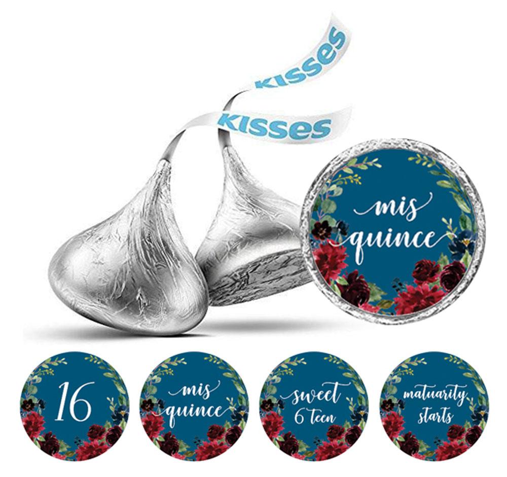 Darling Souvenir Floral 16 Birthday Quinceanera StickersChocolate Labels 190 Pcs