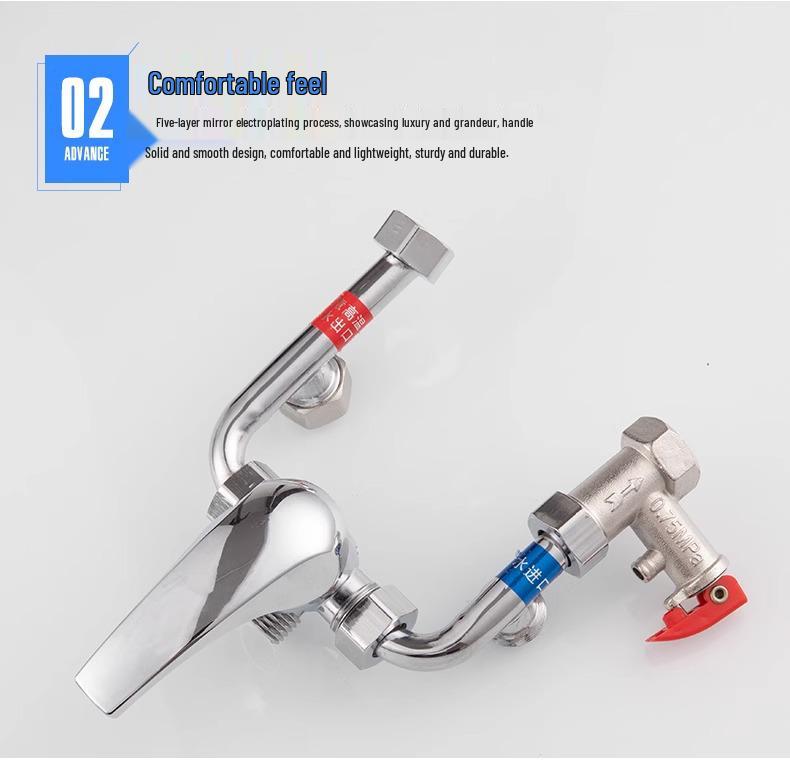All-Copper U-Shaped Electric Water Heater Mixer & Shower Faucet Set with Pressure Boosting Valve