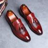 Classic Genuine Leather Loafers Men's Slip-On Dress Shoes Solid Round Toe Oxfords Shoes Men's Genuine Leather Loafers Slip-On