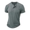 Erkek Düz Renk Henley Gömlek Kısa Kollu Rahat Temel Tee Yaz 3 Düğmeli Henley Erkekler için Hafif Moda Tişörtler Konfor Slim Fit Tee Tops