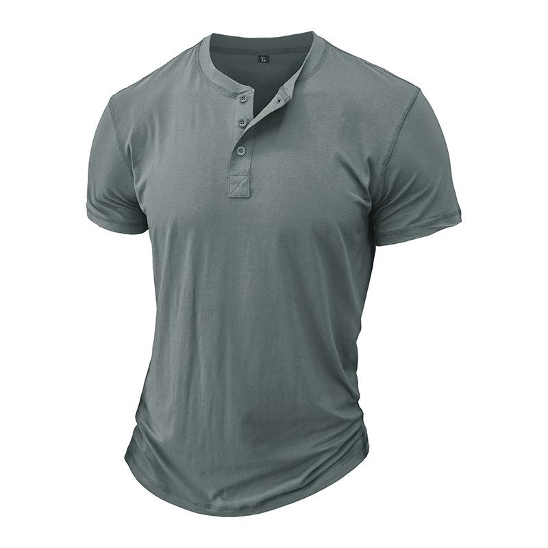 

Men s Solid Color Henley Shirts Short Sleeve Casual Basic Tee Summer 3-Button Henley Lightweight Fashion T-Shirts for Men Comfort Slim Fit Tee Tops XXL світло-сірого кольору
