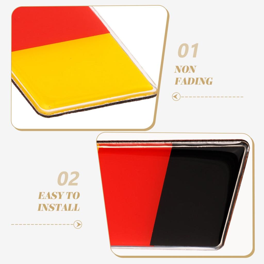 GLEAVI Germany Flag Car Sticker Metal State Flag Car Decal Sticker Germany Flag Window