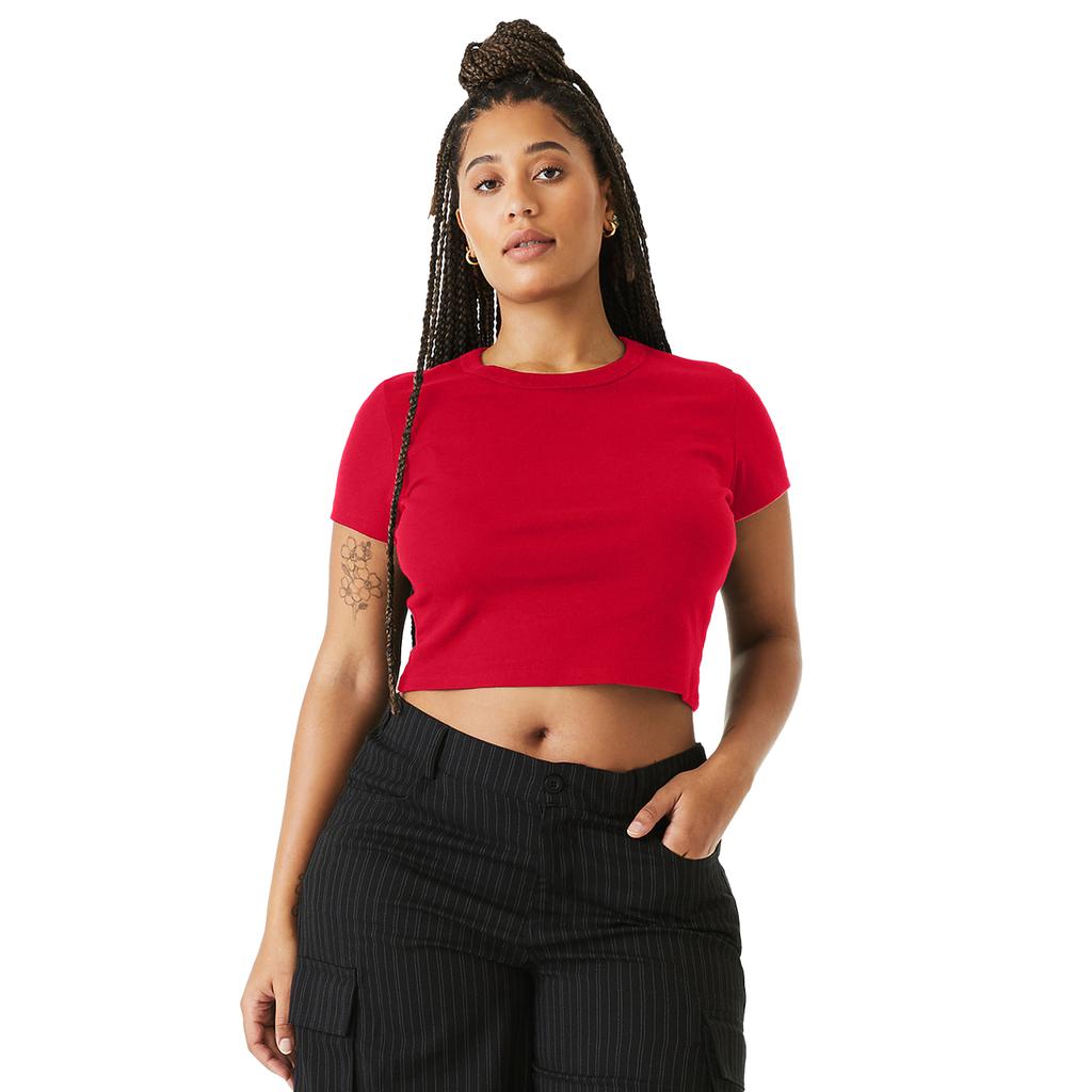 Bella + Canvas Womens/Ladies Baby Micro-Rib Crop Top