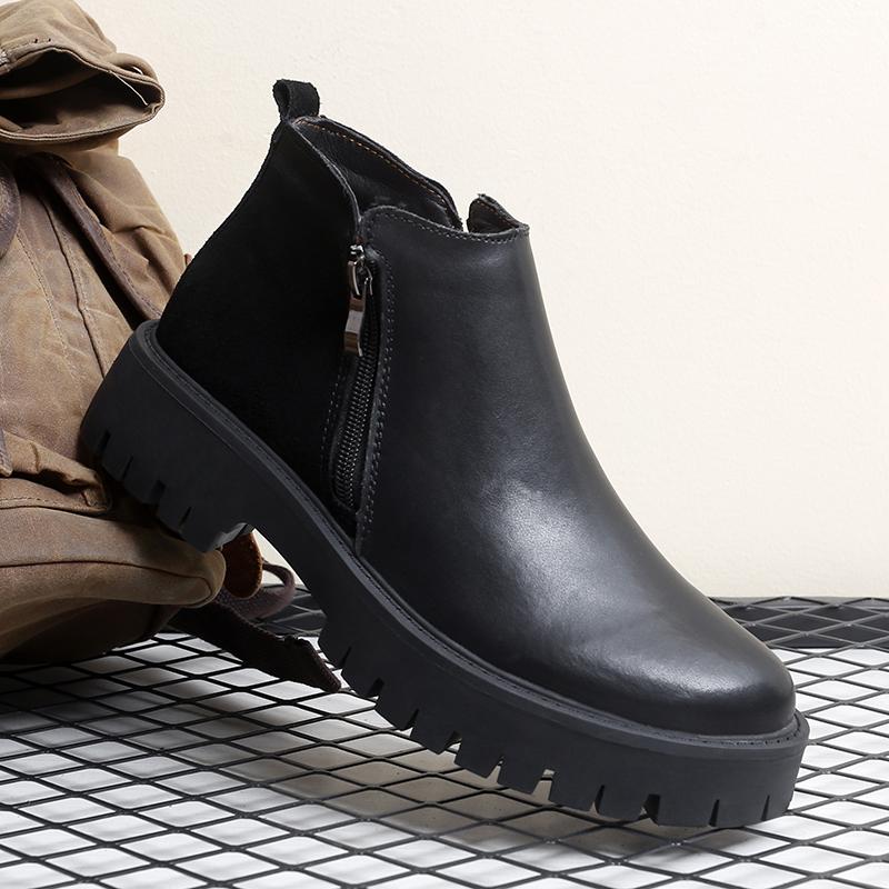 Britský styl ležérní krátké boty pánské módní boční zip vysoké boty muž klasické elegantní kotníkové boty Chelsea společenské boty