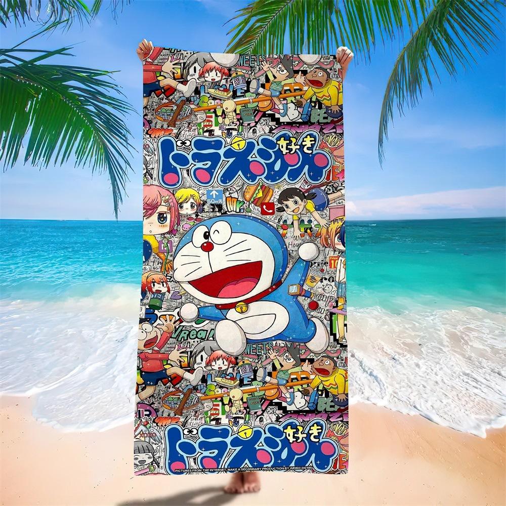 Cute Cartoon Character Printed Microfiber Beach Towel Quick Dry Soft Bath Towel For Kids Swimming