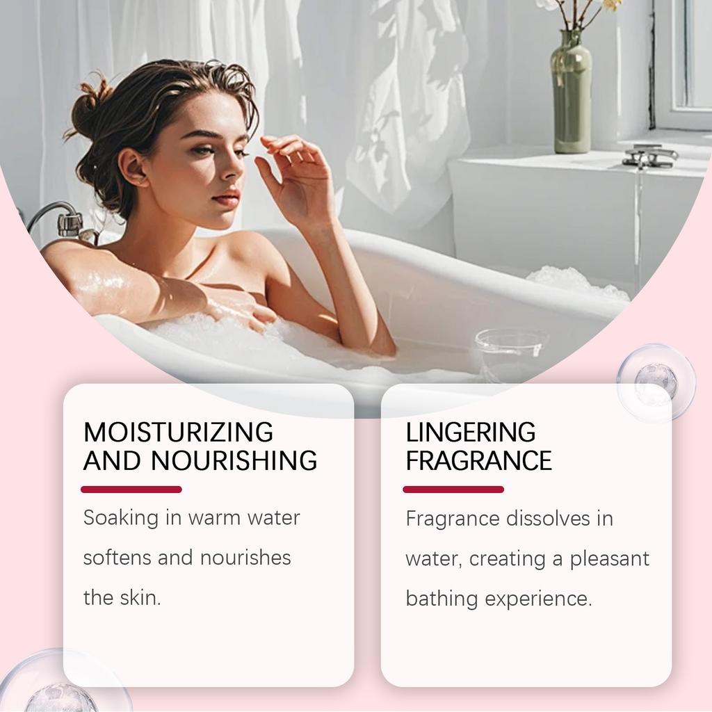 OCEAURA Rose Dried Flower Bath Salt Gentle Exfoliation Soften Skin Refreshing Non-Greasy Long-Lasting Fragrance 150g