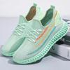 Summer Mesh Running Shoes Women Breathable Fly Knit Sneakers Woman Shoes Soft Sole Casual Slip-on Green Sports Shoes Ladies 