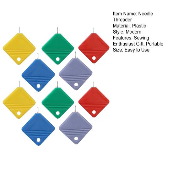 10 ks čtvercový navlékač jehel Ruční šití DIY Výšivka Křížkový steh Řemesla Přenosné plastové nástroje pro navlékání jehel Dárek pro šicí nadšence