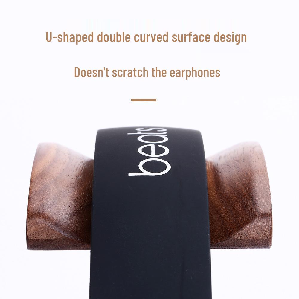 Walnut Wood & Aluminum Alloy Over-Ear Headphone Stand