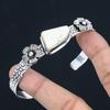 Trillion Natural Howlite Sterling Silver Flower Anniversary Wife Bangle Jewelry