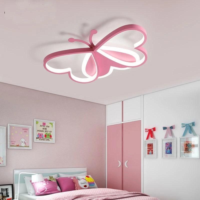Children's Room Butterfly Ceiling Light Modern Design Living Room Girls' Bedroom Light Study Home Decoration Cartoon LED Light
