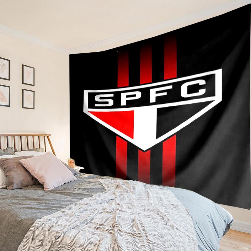1PC Sao Paulo Fc Crest Tapestry Hanging for Bedroom,Livingroom, Playroom,Decor Art Room Wall Tapestry Holiday and Birthday Gifts