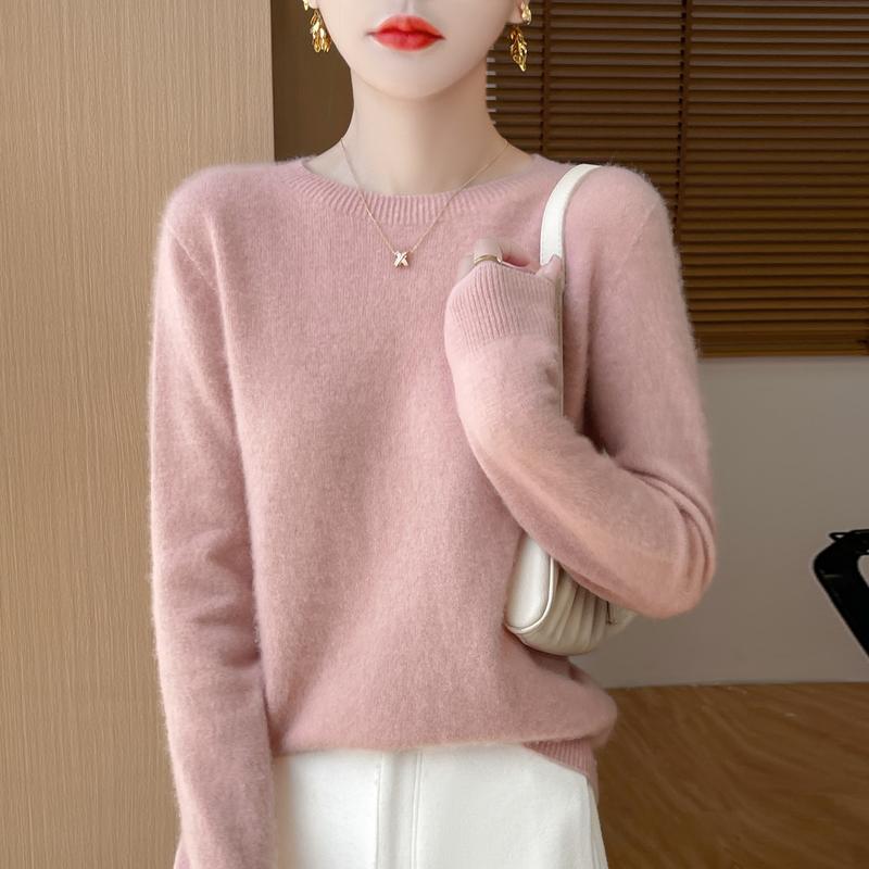 Women's Cashmere Sweater Qinghe Cashmere 30% Cashmere 70% Wool Autumn and Winter Pullover Warm and Fashionable