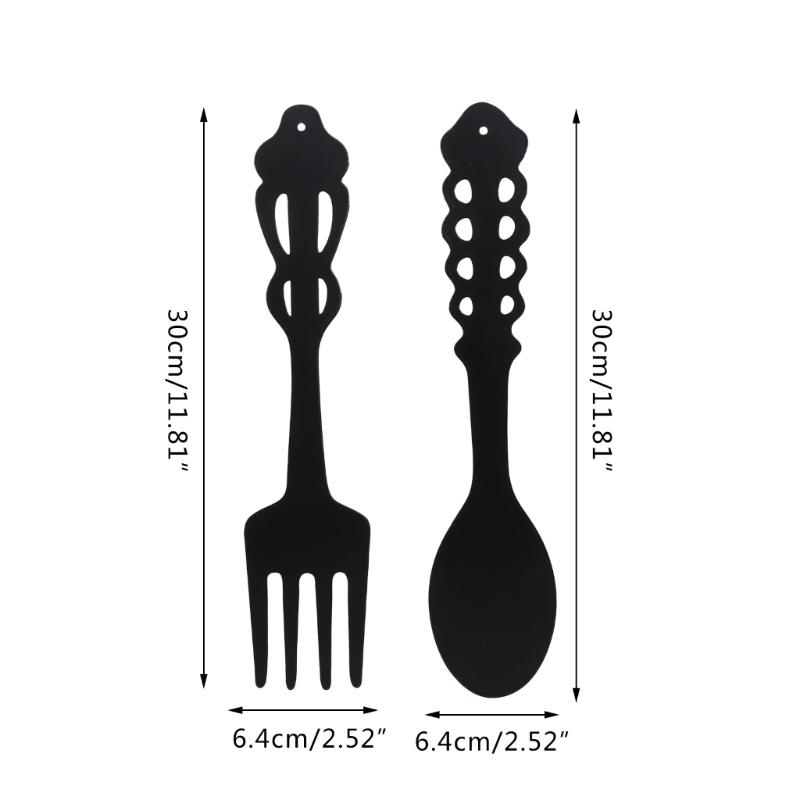 2pcs Fork and Spoon Metal Wall Decor for Kitchen Home Dining Living Room Rustic Hanging Sculpture Farmhouse Housewarming