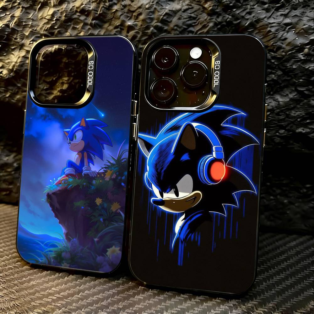 S-Sonic & K-Knuckles Phone Case For iPhone 17,16,15,14,13,12,11 Plus,Pro Max,XS,Colorful Silver Black Cover