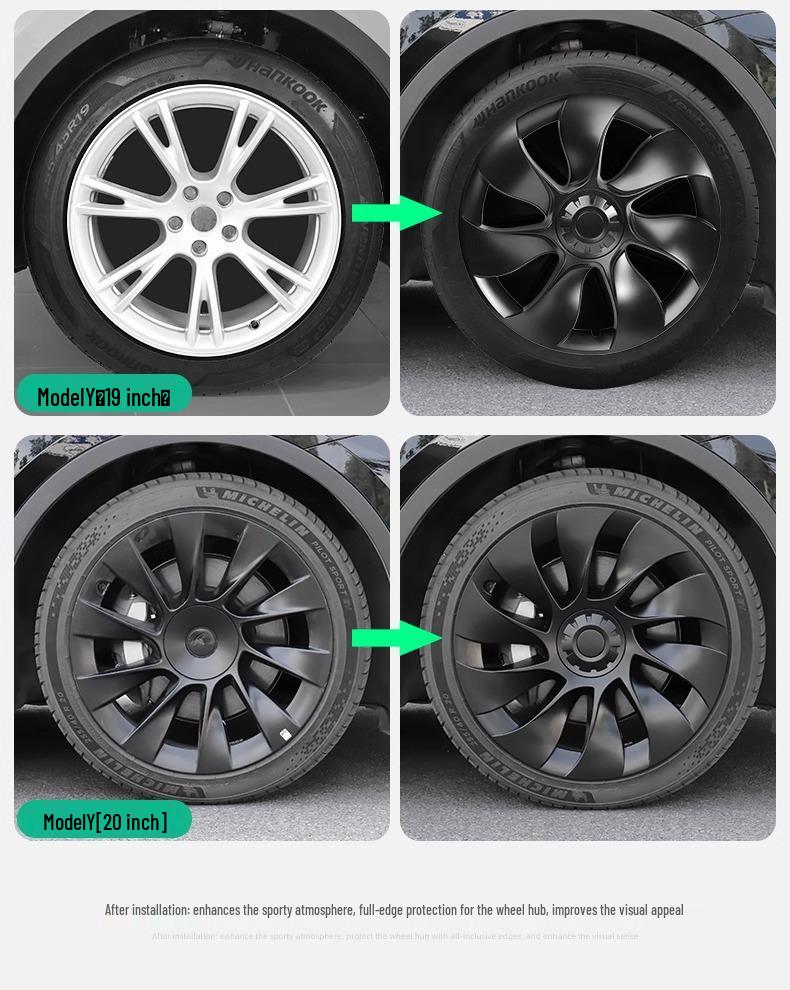 Tesla Model Y/3 19-Inch Hubcap Full-Coverage Tire Protection & Accessory.