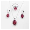 European-American Zircon Jewelry Set: Ring, Necklace, Earrings - Three-Piece Inlaid Zircon Collection