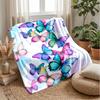 Vibrant Butterfly Art Theme Blanket Lightweight Warm Flannel Blanket Decorative Throw Blanket for Home Decoration