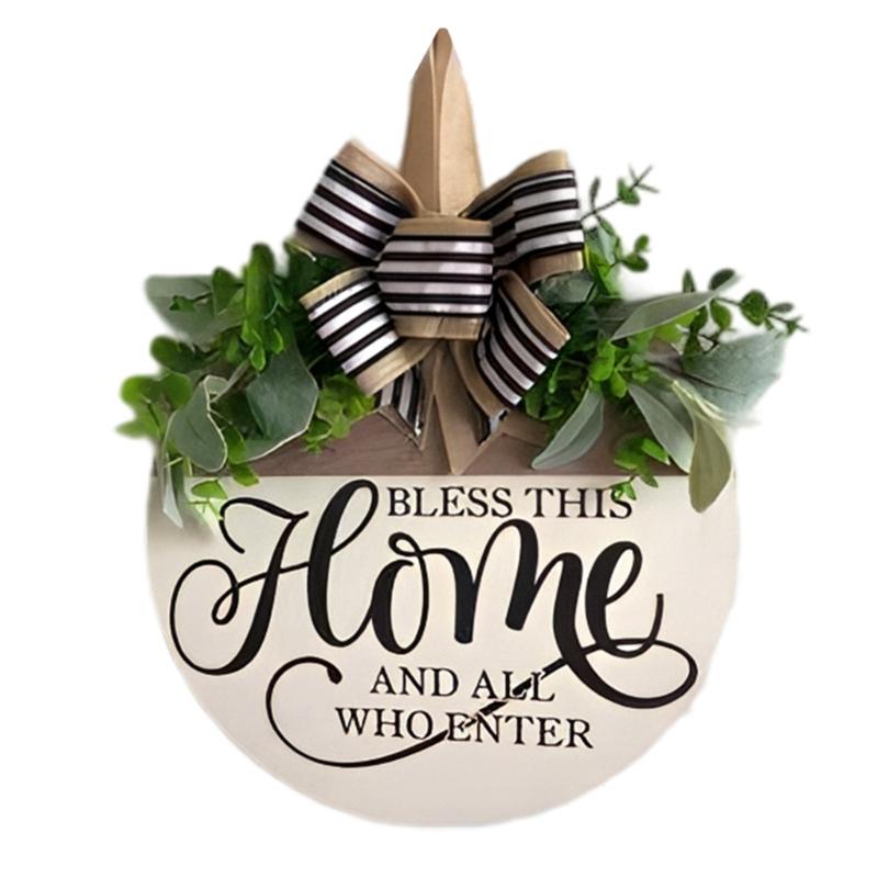 

33cm Artistic Country Themed Welcome Sign Round Rural Fun Wooden Plaque For Entryway or Patios Display
