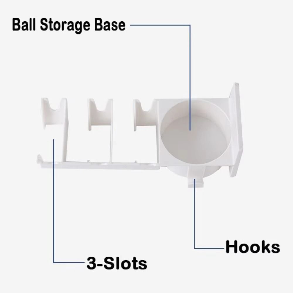 3-Slots Badminton Racket Holder Wall Mounted Ball Storage Rack Tennis Racket Hanger  Gym