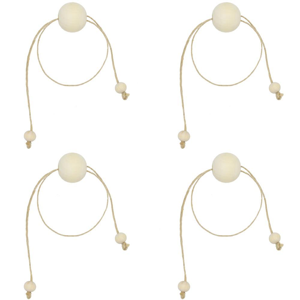 

4 шт., держатель для салфеток из натурального дерева ручной работы с кисточками, гирлянда в деревенском стиле для фермерского дома, украшение для свадебного стола