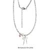 Stylish Ribbon Choker Necklace with Lovely Bowknot Tie Pendant and Gemstones Portable for Fashionable Occasions