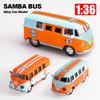 1:36 Golf Bus High-Quality Toy Car Alloy Van Car Model Open Door Pull Back Retro Children's Toy Car Ideal For Gifts