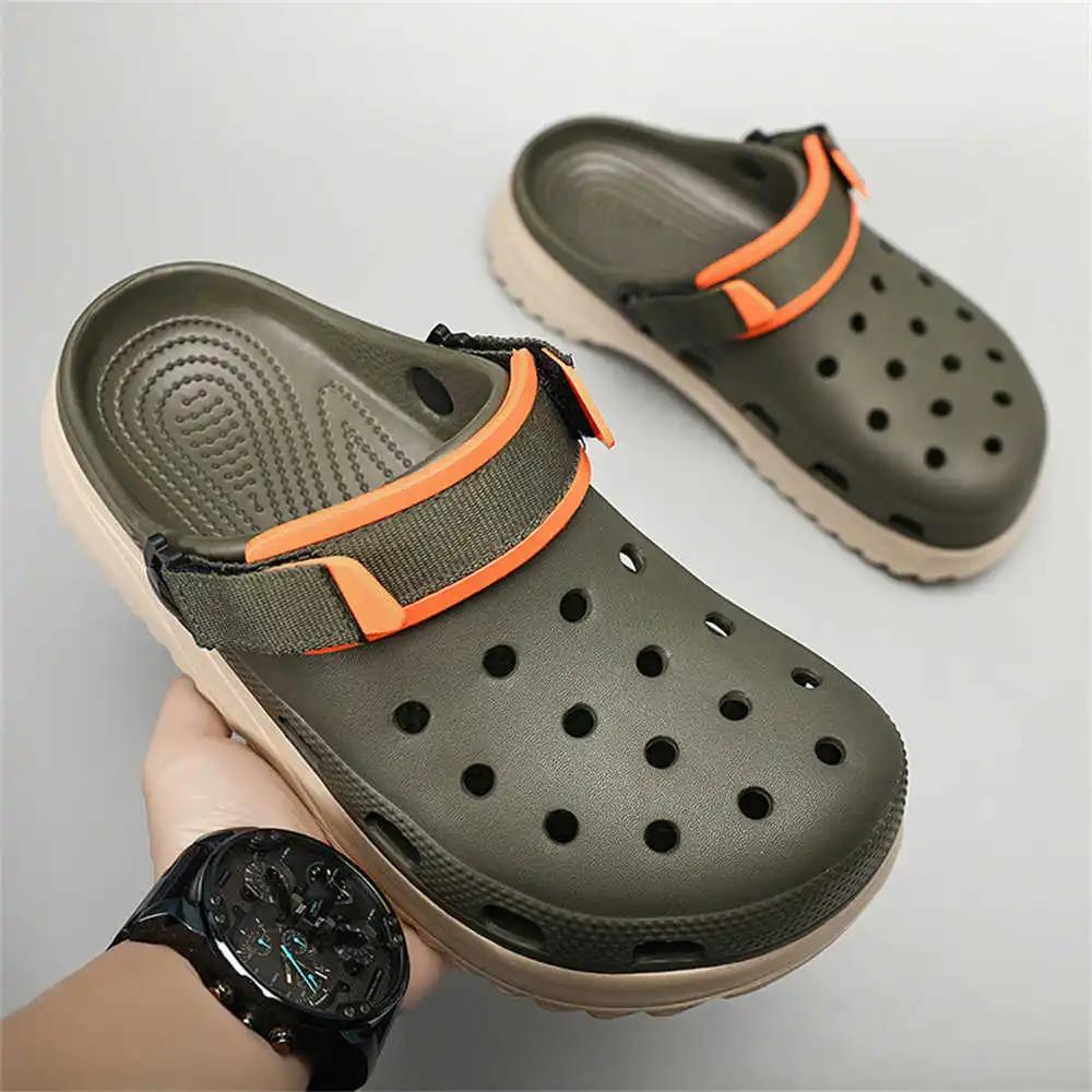 Тапочки на толстом каблуке мужские забавные оранжевые сандалии — фото 6