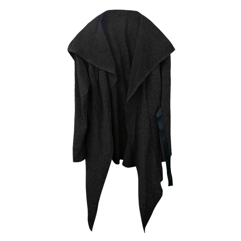 Men's  Winter Casual Pocket Irregular Trench Long Sleeve Outwear Blouse